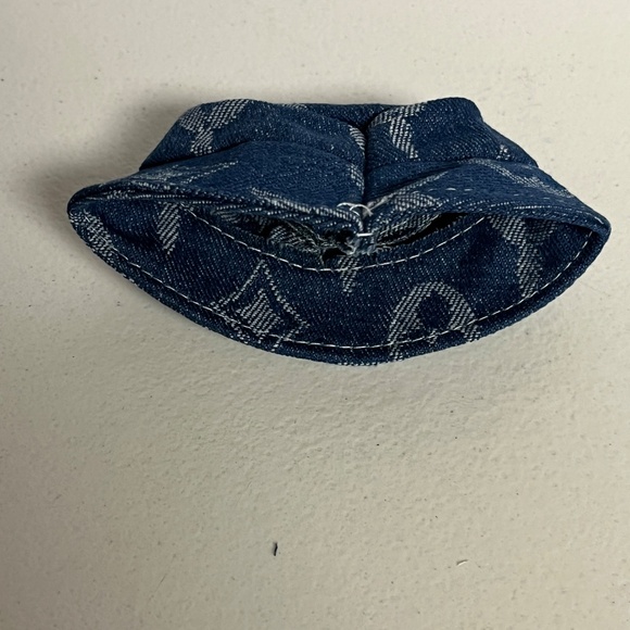 Designer Overalls Bucket Hat 2 Piece Outfit For Labubu Denim Blue - Picture 5 of 5